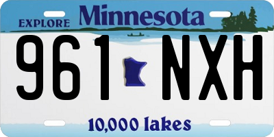 MN license plate 961NXH
