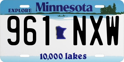 MN license plate 961NXW