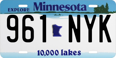 MN license plate 961NYK