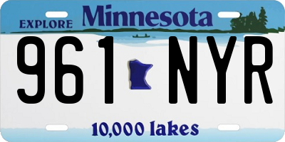 MN license plate 961NYR