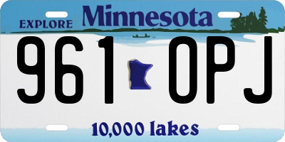 MN license plate 961OPJ