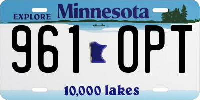 MN license plate 961OPT