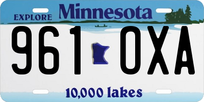MN license plate 961OXA