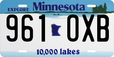 MN license plate 961OXB