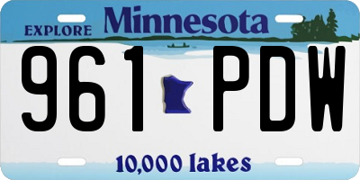 MN license plate 961PDW