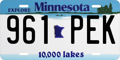 MN license plate 961PEK