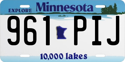 MN license plate 961PIJ