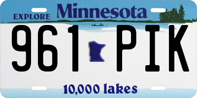 MN license plate 961PIK