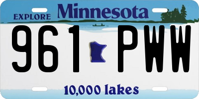 MN license plate 961PWW