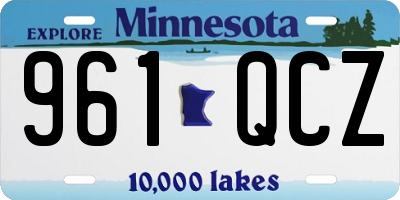 MN license plate 961QCZ