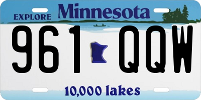 MN license plate 961QQW