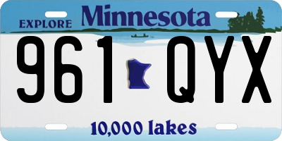 MN license plate 961QYX