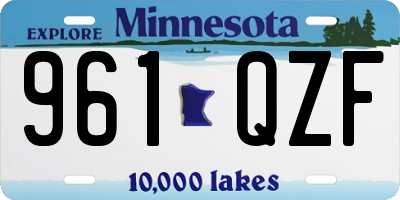MN license plate 961QZF