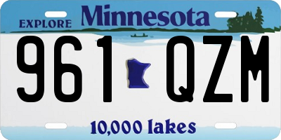 MN license plate 961QZM