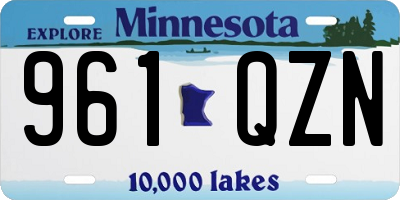 MN license plate 961QZN