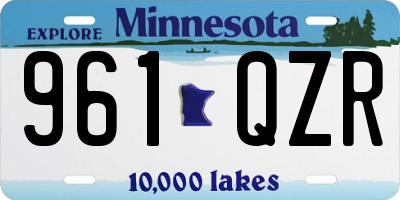MN license plate 961QZR