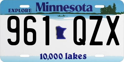 MN license plate 961QZX