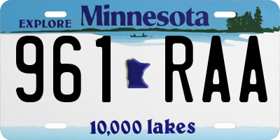 MN license plate 961RAA
