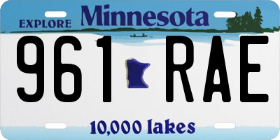 MN license plate 961RAE