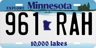 MN license plate 961RAH