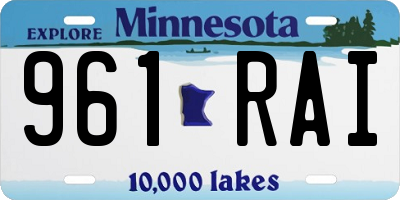 MN license plate 961RAI