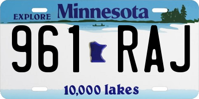 MN license plate 961RAJ