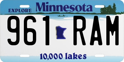 MN license plate 961RAM