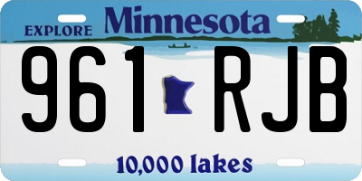MN license plate 961RJB