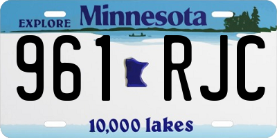 MN license plate 961RJC