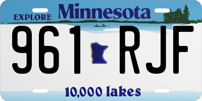 MN license plate 961RJF
