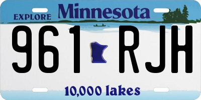 MN license plate 961RJH