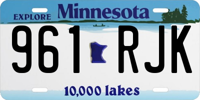 MN license plate 961RJK