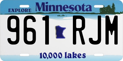 MN license plate 961RJM