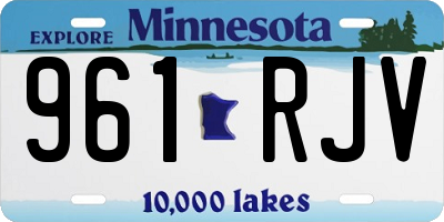 MN license plate 961RJV