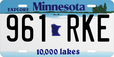 MN license plate 961RKE