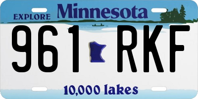 MN license plate 961RKF