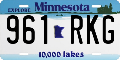 MN license plate 961RKG