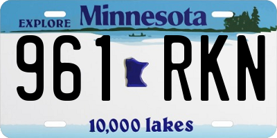 MN license plate 961RKN