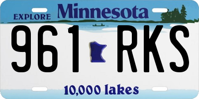 MN license plate 961RKS