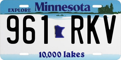 MN license plate 961RKV