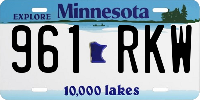 MN license plate 961RKW