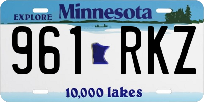 MN license plate 961RKZ