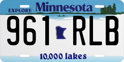MN license plate 961RLB