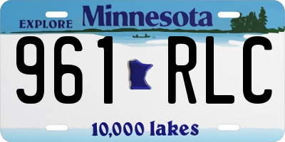 MN license plate 961RLC