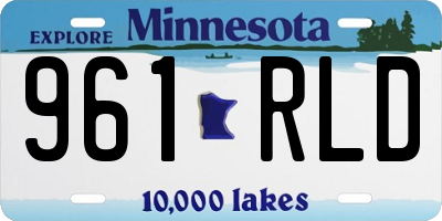 MN license plate 961RLD