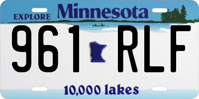 MN license plate 961RLF