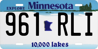 MN license plate 961RLI