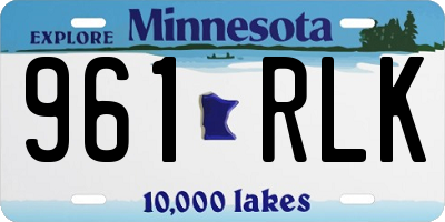 MN license plate 961RLK