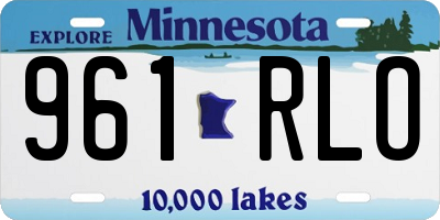 MN license plate 961RLO