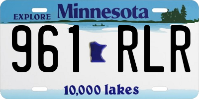 MN license plate 961RLR